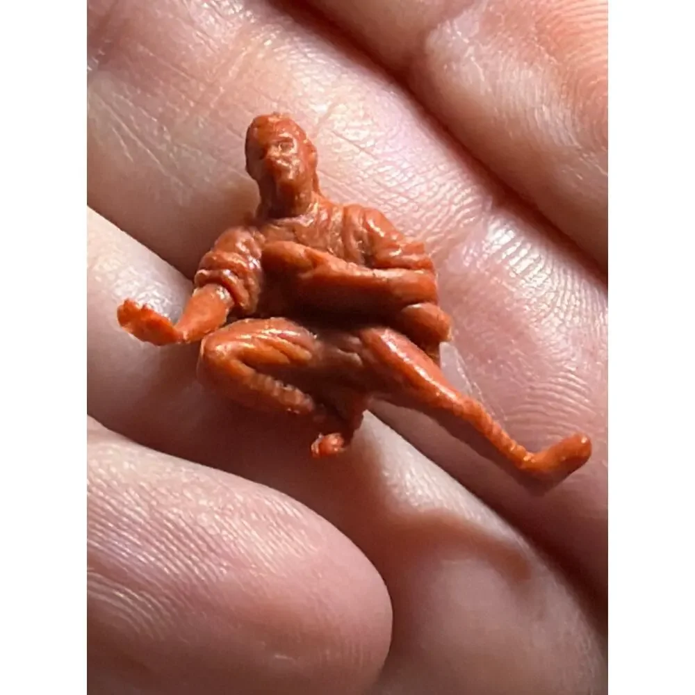 Vintage Brown Plastic Wounded Crawling Soldier Figure Military Toy Unmarked 1.5